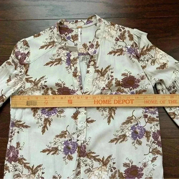 Free People Long Sleeve Floral Tunic Top - Picture 7 of 10